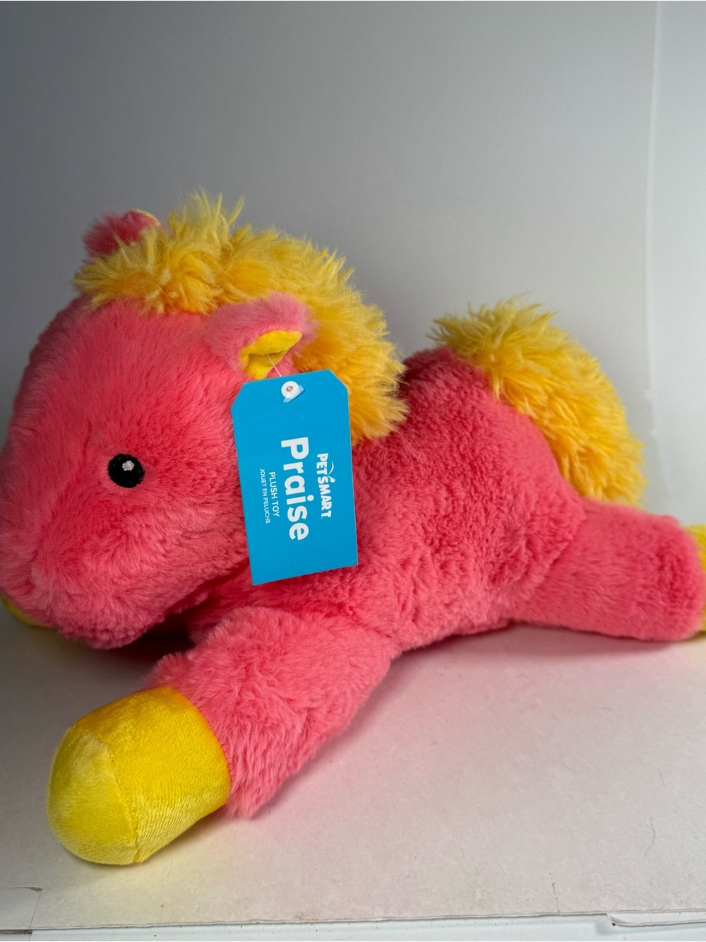 Petsmart Plush Pet Dog Toy Praise Pink Yellow Pony Horse 2024 Squeaks 14"